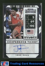 2020 Panini Contenders Draft Picks #107 Josh Hall Conference Ticket #/99 Auto