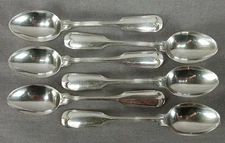 Set of 6 Frank W Smith Fiddle Thread Pattern Sterling Silver Demitasse Spoons
