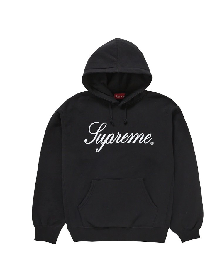 Supreme Embroidered Script Hoodie Black Large - In Hand