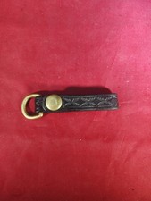 Leather And Brass Hand Made KEY RING Belt Keeper-Snap on Snap off-