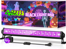 42W LED Black Light Bar, Blacklight Bar with 6Ft Cord Plug Switch, Black Lights