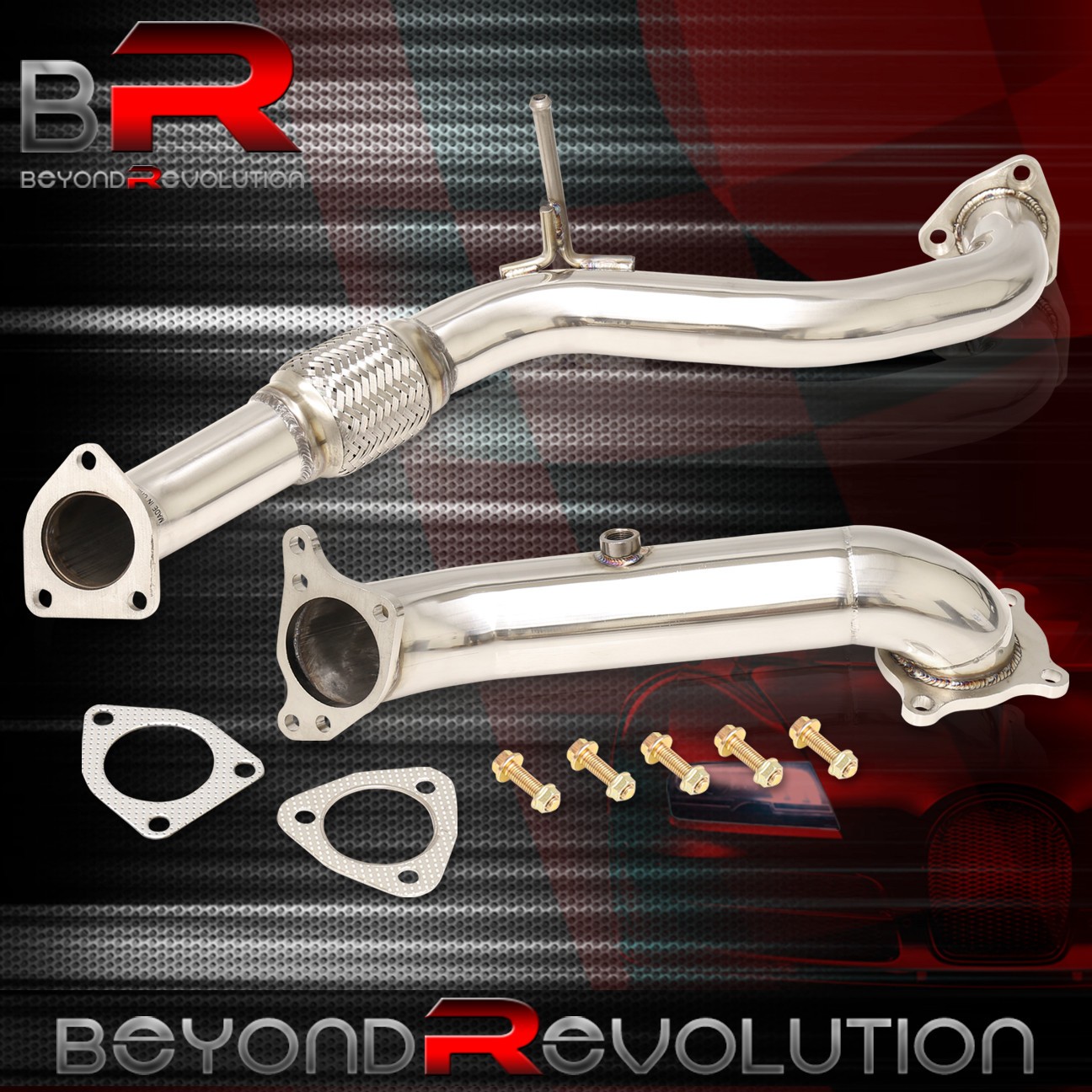 For 2016-2021 Civic 1.5T JDM T-304 S/S 3-Bolt Turbo Exhaust Pipe Flex Piping