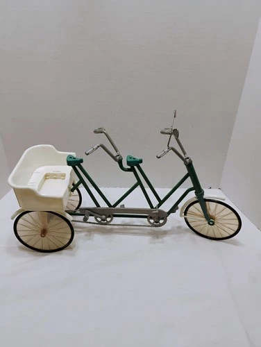 Vintage Barbie Tandem Bike Bicycle Heart Family 3 Wheels With Back Basket