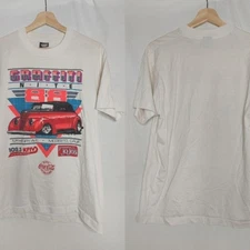 Screen Stars Best Vintage Graphic Tee Graffiti Nite '88 USA Modesto CA Hot Rod L