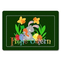Frohe Ostern Mit Niedlichem Osterhasen FußMatte In 35X50 Cm Ohne Rand