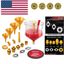 Ultimate No Spill Coolant Funnel Kit - 19-Piece Spill-Free Radiator Funnel Se...