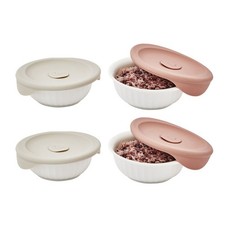 LocknLock Ceramic Rice Bowl with Silicone Lid...