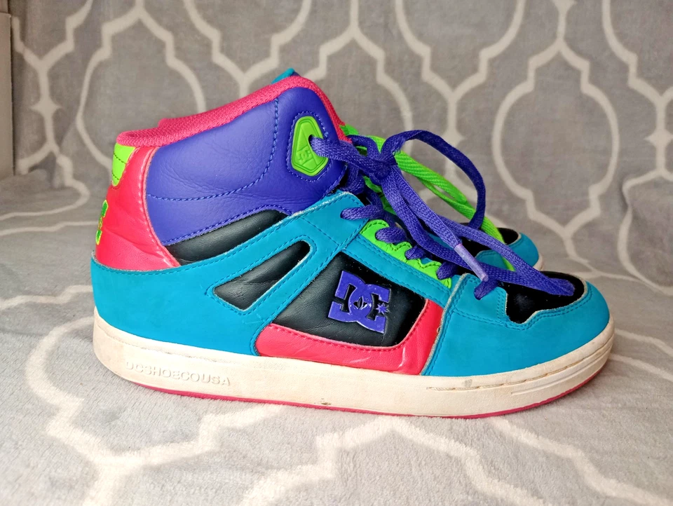 DC Shoes Juventud Rebote J Parte Superior Alta Juvenil Talla 6 Coloridos Zapatos de Skateboarding Foto 3 de 4