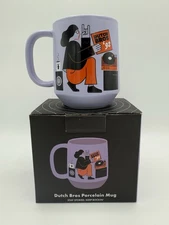 Dutch Bros ‘92 Retro Spins Periwinkle 10 oz Porcelain Coffee Mug