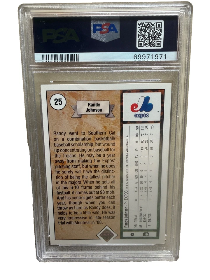 Randy Johnson Star Rookie 1989 Upper Deck #25 PSA 8 casi nuevo-como nuevo RC HOF Foto 2 de 2