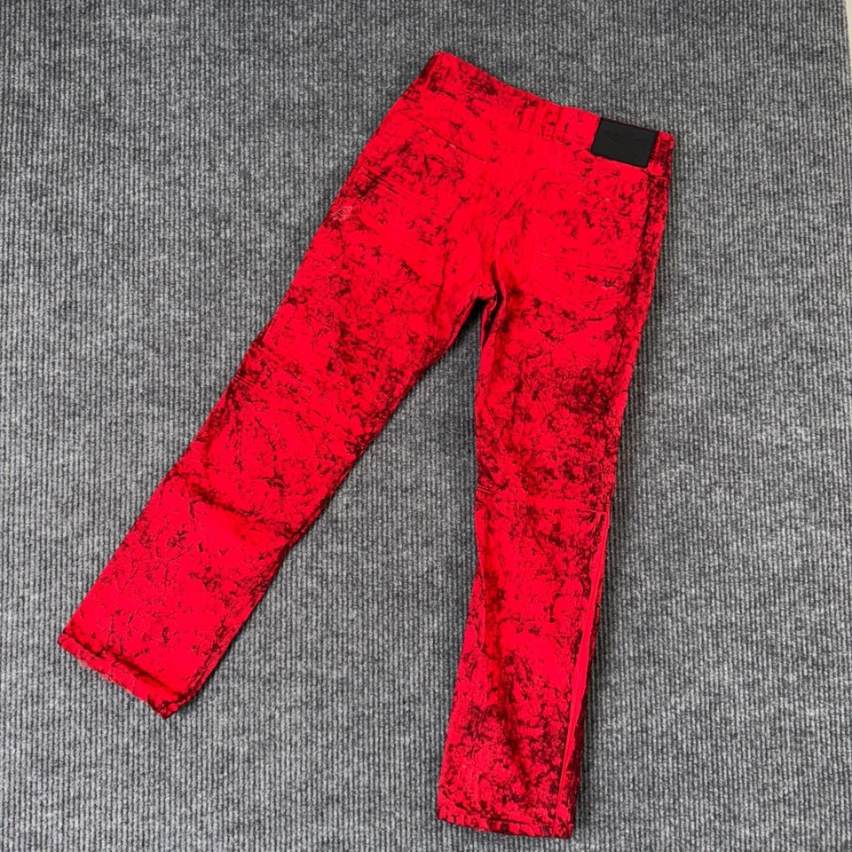 Pantalones de mezclilla Southpole Youth 16 rojos negros lavados en mármol motociclista ropa de calle Foto 2 de 4
