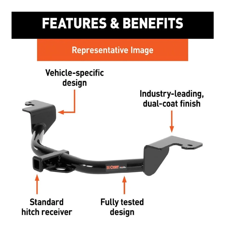 Curt Class 1 Rear Black Powder-Coated Trailer Hitch for Mercedes-Benz E350 11001 Foto 2 de 4