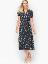 Talbots Dotted Lemons Belted Shirtdress Plus Petite Size 20WP $148 NWT