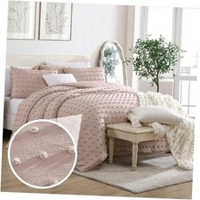 Full/Queen Comforter Set - Decorative Tufted Pom Full/Queen 90" x 94" Blush