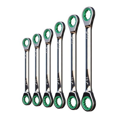 72 Zähne Ratschenschlüssel Satz Doppelkopf 6tlg 8mm 10mm 12mm 13mm 14mm 17mm 1