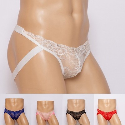 Herren Slips Unterwäsche G-String Höschen Niedrige Taille Durchsichtig