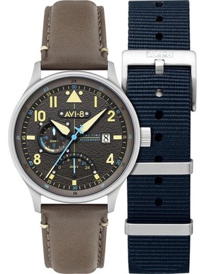 AVI-8 AV-4101-09 Herrenuhr Hawker Hurricane McKellar Dual Time 44mm 5ATM