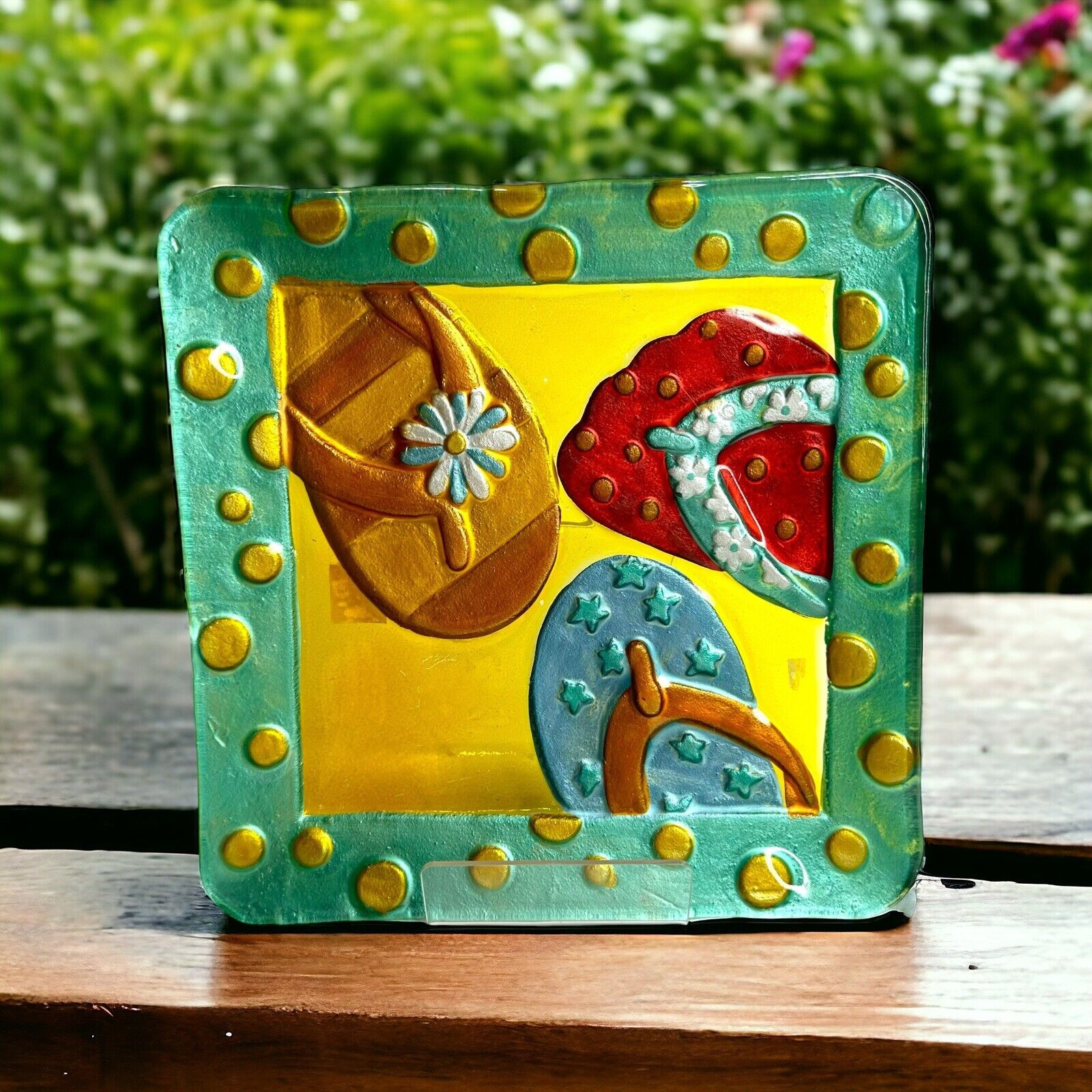 Flip Flops Summer Fun Glass Plate 7.5