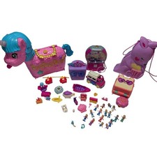 Polly Pocket 6 Compact Lot Unicorn Pinata Kangaroo Gumball Toast Dolls