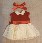 Chatty Cathy 1960's Tagged Red Velvet/Cream Lace Dress