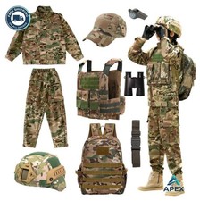 Childrens Army Costume Boy Special Forces Full Set Tactical Vest Helmet