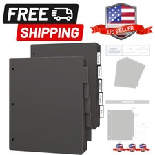 3 Ring Binder Dividers with 5-Tabs, 2 Pack 5 Binder Dividers, Letter Size Wri...