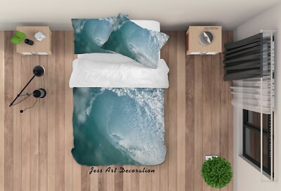 3D Meer Wellen Landschaft Quilt Cover Set Bettwäsche Sets Kissenbezüge 64