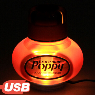 Poppy Lufterfrischer Vanille Duft mit USB 5V 7 LED Beleuchtung LKW Auto Bus KFZ