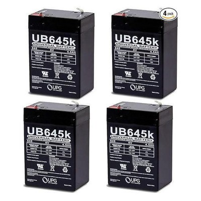 4-Pack of UPG UB645-F1 D5733 (6V 4.5Ah F1) Sealed Non-Spillable Batteries