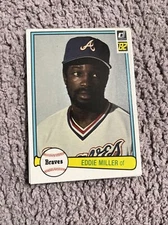 1982 Donruss Baseball Card #425 Eddie Miller Atlanta Braves