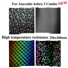 For Anycubic Kobra 3 Combo Build Plate 256x268 Spring Steel Sheet PET PEY Sheet