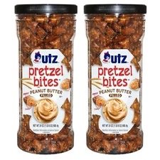 UTZ Peanut Butter Filed Pretzel Bites, 24 oz Canister 2 Pack