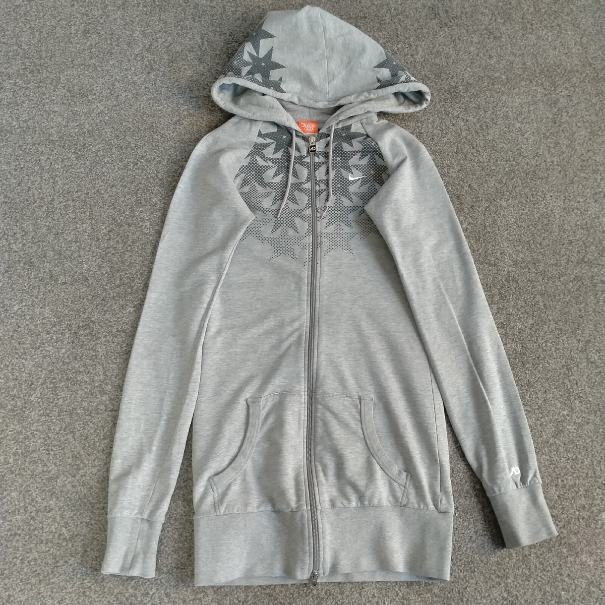 Nike Womens Grey Full Zip Slim Fit Star Graphic Print Long Dress Skirt  Hoodie XS | eBay