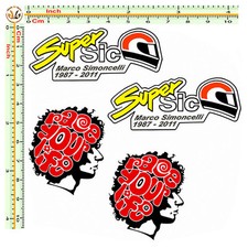 Super sic Marco simoncelli sticker adesivi auto moto casco print pvc 4 pz.