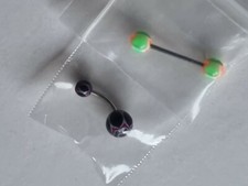 2 Bauchnabelstangen aus Chirurgenstahl