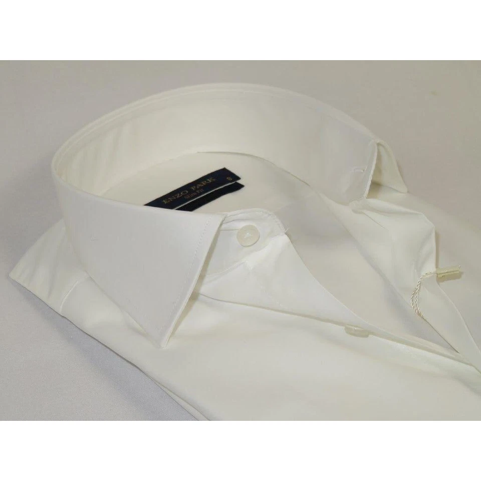 Men's Dress Shirt ENZO PARK Turkey Soft Cotton Wrinkle Resistant Enzo4 Ivory - Image 2 of 4