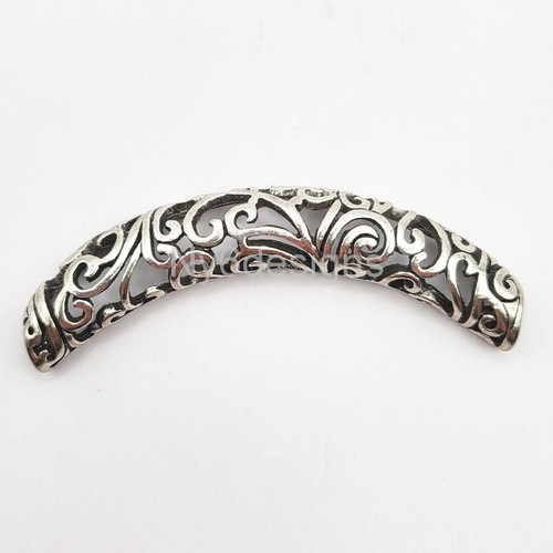 Colgante de peltre de plata filigrana 68x12 mm, 2 piezas, elegante suministro para hacer joyas hágalo usted mismo - Imagen 4 de 5