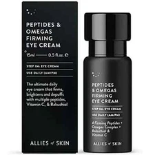 Allies Of Skin Peptides&Omegas Firming EYE CREAM Brighten &DePuff 15ml Exp 01/26