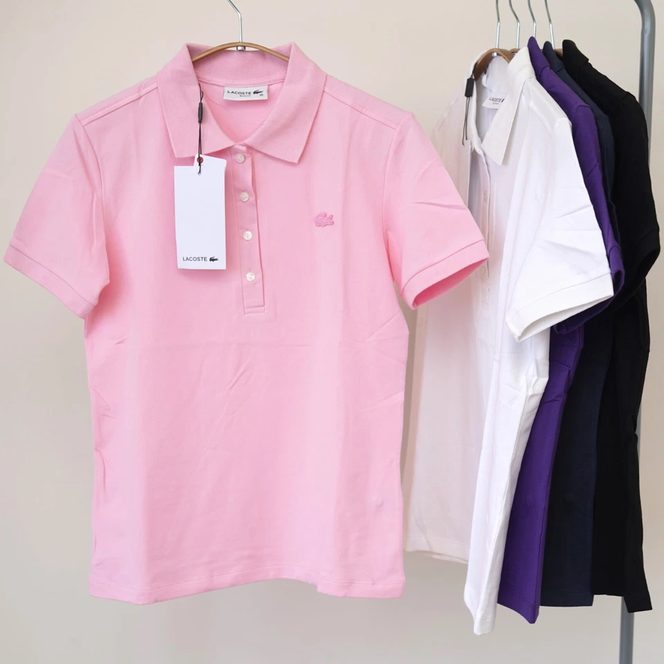 Original Lacoste Womens Slim Fit Cotton Polo Shirt 36-42 - Image 2 of 4