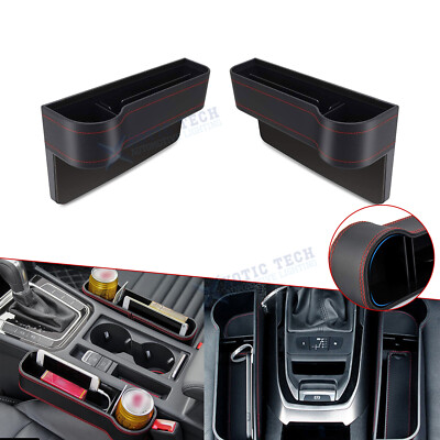 Add-On Car Side Console Seat Phone Storage Box Bottle Holder Organizer Kit 2PCS