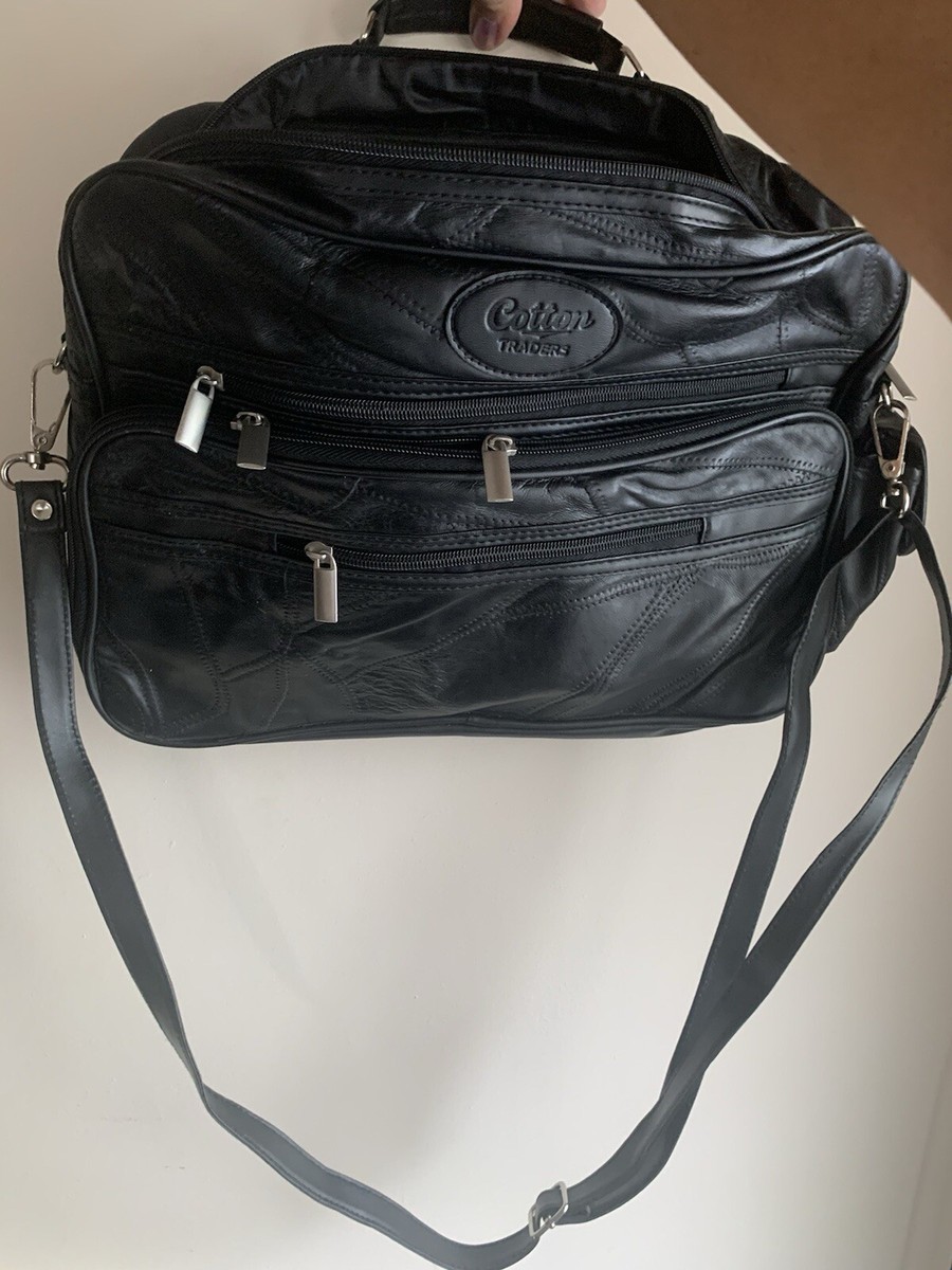 SAC DE VOYAGE WEEK-END CUIR LISSE BLEU NUIT