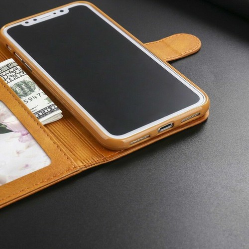 Flip Wallet Genuine Leather Case Cover For iPhone 16E 16 Pro Max 15 14 13 12 11+ - Picture 6 of 27