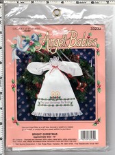"Bright Christmas"  1992 Gallery of Stitches Bucilla Angel Babies X-Stitch 33232