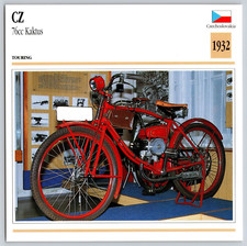 CZ 76cc Kaktus 1932 Czechoslovakia Edito Service Atlas Motorcycle Card