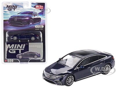 MERCEDES-BENZ EQS 580 4MATIC NAUTICAL BLUE 1/64 DIECAST MODEL MINI GT MGT00559