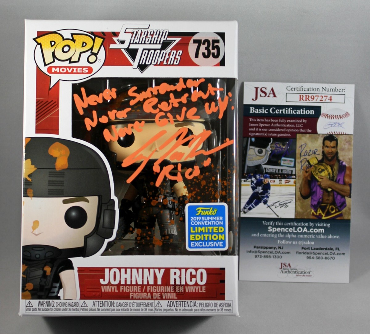 CASPER VAN DIEN SIGNED STARSHIP TROOPERS JOHNNY RICO FUNKO
