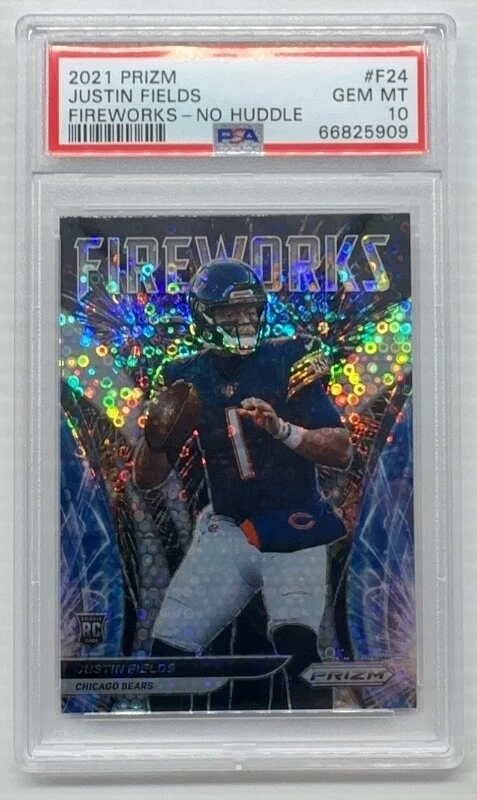 Justin Fields Panini Prizm Fireworks #F24 No Huddle
