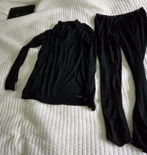 Mens REI XXL Tall Base layer top bottom set XXLT black