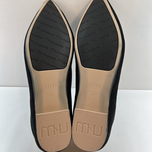Womens Musshoe Memory Foam Comfort Padded Loafer Flat Pointed Toe Shoes Black - Picture 6 of 10