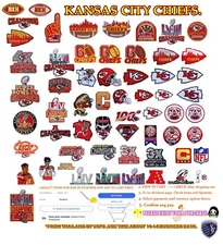 Kansas City-Chiefs Embroidery Patches Iron,Sew(Select options)✈Thai by USPS